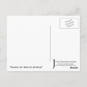 "Faces of South Africa" JTG Art Postcard Postkarte (Rückseite)