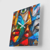 Faces we know quadratische wanduhr (Winkel)