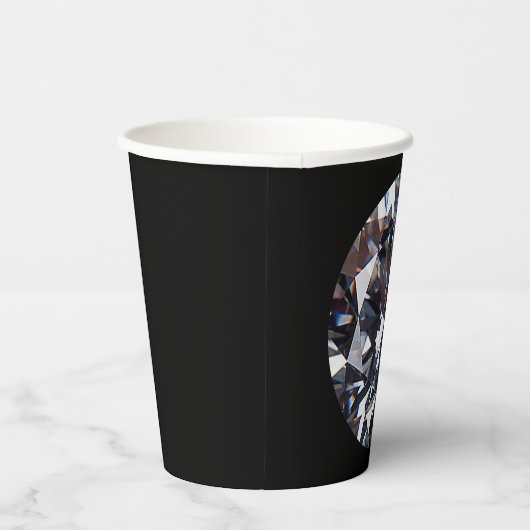 Faceted Elegance Diamond Gem Image Paper Cups Pappbecher (Rechts)