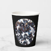 Faceted Elegance Diamond Gem Image Paper Cups Pappbecher (Vorderseite)