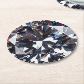 Faceted Elegance Diamond Image Runder Pappuntersetzer (Angewinkelt)