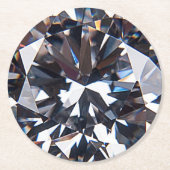 Faceted Elegance Diamond Image Runder Pappuntersetzer (Vorderseite)