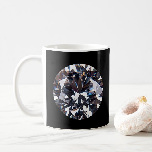Faceted Elegant Diamond Gem Image Kaffeetasse (Mit Donut)