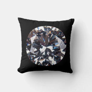 Faceted Elegant Diamond Gem Image Kissen