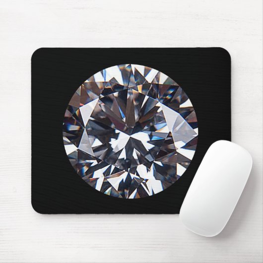 Faceted Elegant Diamond Gem Image Mousepad (Mit Mouse)
