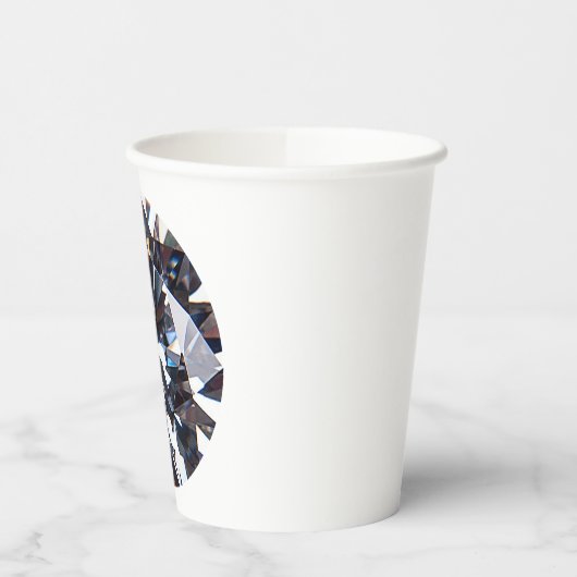 Faceted Elegant Diamond Gem Image Pappbecher (Links)