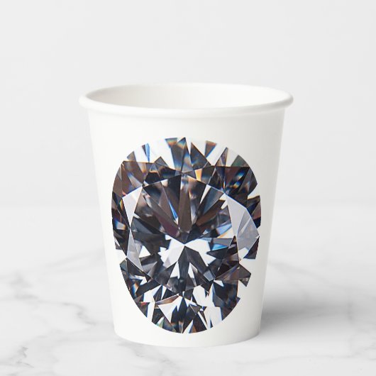Faceted Elegant Diamond Gem Image Pappbecher (Vorderseite)