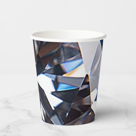 Faceted Elegant Diamond Gem Image Pappbecher (Rückseite)
