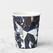 Faceted Elegant Diamond Gem Image Pappbecher (Links)