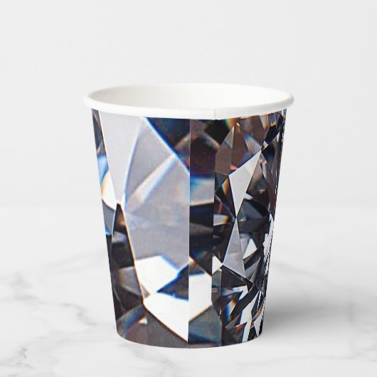 Faceted Elegant Diamond Gem Image Pappbecher (Rechts)