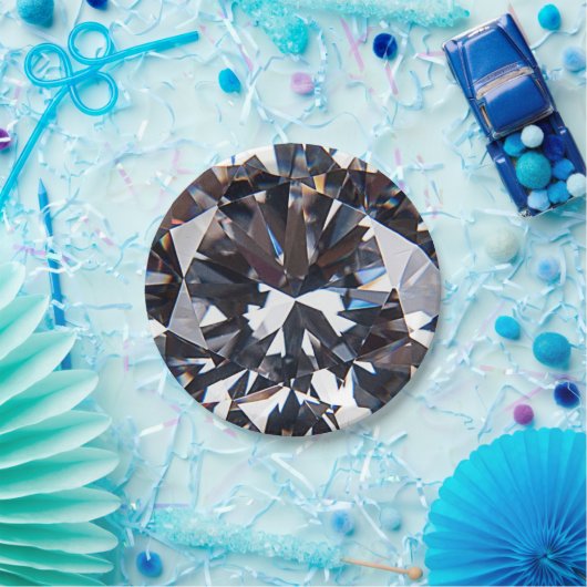 Faceted Elegant Diamond Gem Image Pappteller (Party)