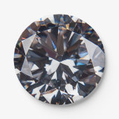 Faceted Elegant Diamond Gem Image Pappteller (Vorderseite)