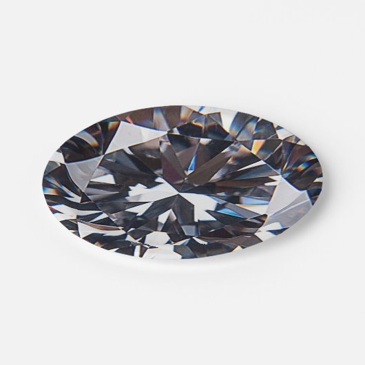 Faceted Elegant Diamond Gem Image Pappteller (Schrägansicht)