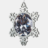 Faceted Elegant Diamond Gem Image Schneeflocken Zinn-Ornament (Rechts)
