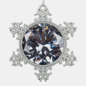 Faceted Elegant Diamond Gem Image Schneeflocken Zinn-Ornament (Vorderseite)