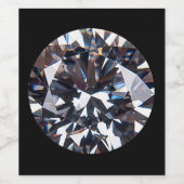 Faceted Elegant Diamond Gem Image Weinetikett (Einzelnes Label)