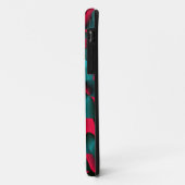 Facettiertes Rot und Cyan Case-Mate iPhone Hülle (Hinten/Links)