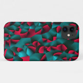 Facettiertes Rot und Cyan Case-Mate iPhone Hülle (Rückseite (Horizontal))