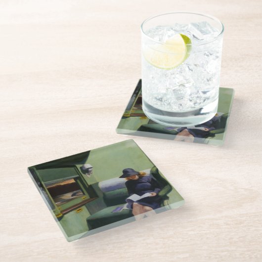 Fach C, Auto 293 durch Edward Hopper Glasuntersetzer (Schrägansicht)