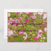 Fach der rosa Blume Freundschaft Postkarte (Vorne/Hinten)