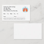 Fachamt für Pulmonologie Medizinische Personalausw Terminkarte (Vorne/Hinten)