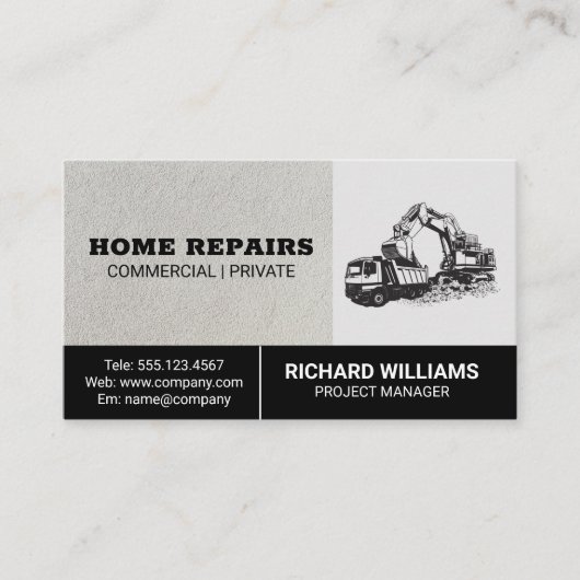 Facharbeiter | Kommerzielles Baufahrzeug Visitenkarte (Vorderseite)