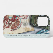 Facharzt Chirurg Wasserfarben-Monogramm iPhone Hülle (Rückseite (Horizontal))