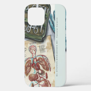 Facharzt Chirurg Wasserfarben-Monogramm iPhone 12 Hülle