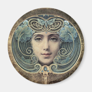 Fächer auf goldenem Grund durch Louis Welden Magnet