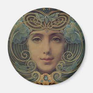 Fächer auf goldenem Grund Magnet