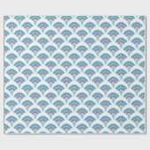 Fächer mit Rüschen in Rosa und Aqua Geschenkpapier (Flach)