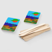 Fächer mit Sonne, Strand und Palme. (Non-assembled)