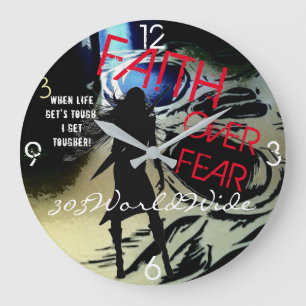 " FACHER ÜBER DIE GEFAHR! " RUNDE WALL CLOCK 4 SIE GROßE WANDUHR