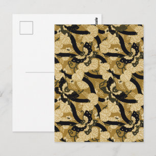 Fächermuster mit Schmetterling japanische Zierkuns Postkarte