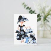 Fachhändler in Blau Postkarte (Stehend Vorderseite)