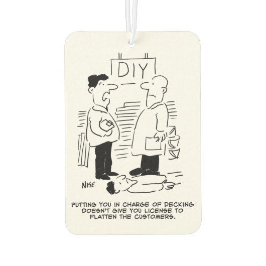 Fachhändler und Shopmanager für Superstore Autolufterfrischer (Rückseite)