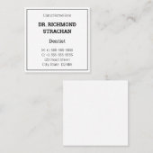 Fachkarte für klassische Gesundheitsversorgung Quadratische Visitenkarte (Vorne/Hinten)