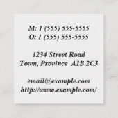 Fachkarte für klassische physische Fitness Quadratische Visitenkarte (Rückseite)