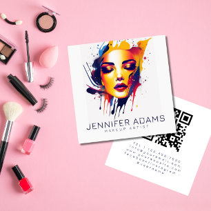 Fachmann für künstlerisches Makeup QR-Code Quadratische Visitenkarte