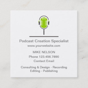 Fachmann für professionelle Podcast-Erstellung Quadratische Visitenkarte