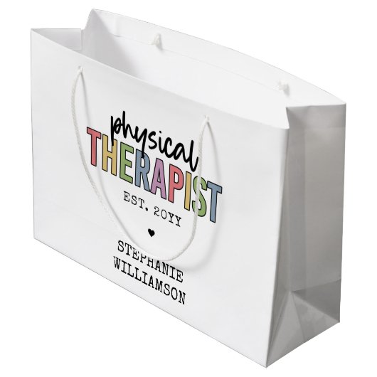 Fachmediziner PT Abschluss Geschenke Große Geschenktüte (Rückseite Schrägansicht)