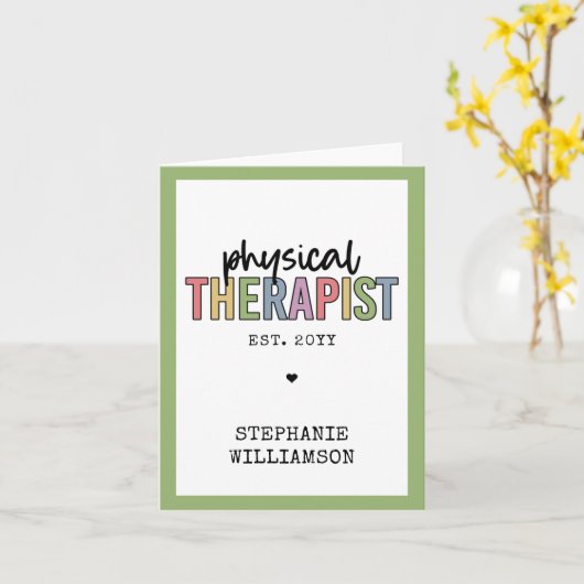 Fachmediziner PT Abschluss Geschenke Karte (Gelbe Blume)