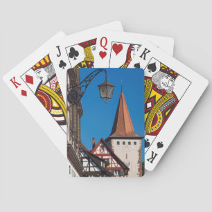 Fachwerkhäuser in der Stadt Spielkarten