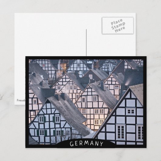 Fachwerkhäuser in Freudenberg Postkarte (Vorne/Hinten)