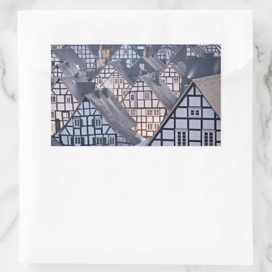 Fachwerkhäuser in Freudenberg Rechteckiger Aufkleber (Tasche)