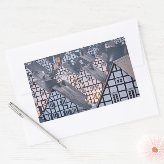 Fachwerkhäuser in Freudenberg Rechteckiger Aufkleber (Umschlag)