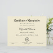 Fachwissen Bescheinigung über den Abschluss (Stehend Vorderseite)