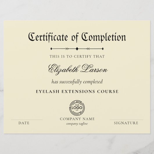 Fachwissen Bescheinigung über den Abschluss (Vorderseite)