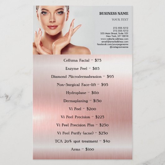FACIAL BEHANDLUNGEN Schönheitssalon Flyer (Vorne)
