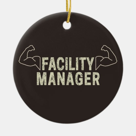 Facility Manager oder Janitor- und Pflegegeschenk Keramik Ornament (Vorne)